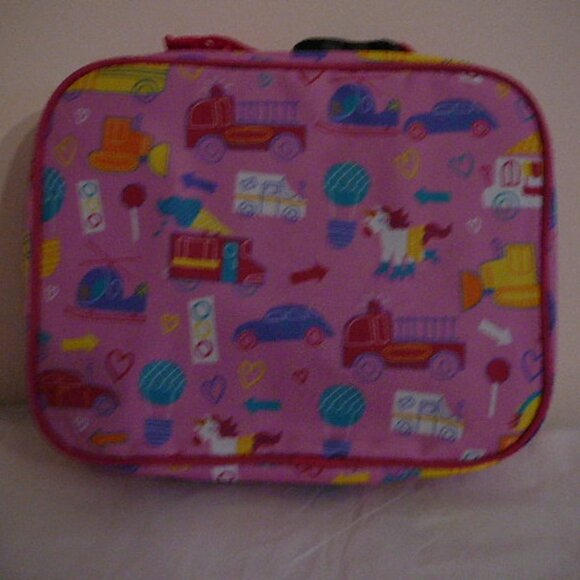Lone Cone Girls Pink Hot Air Balloon Unicorn Car Fire Truck Std Lunch Box-NEW - Picture 2 of 5